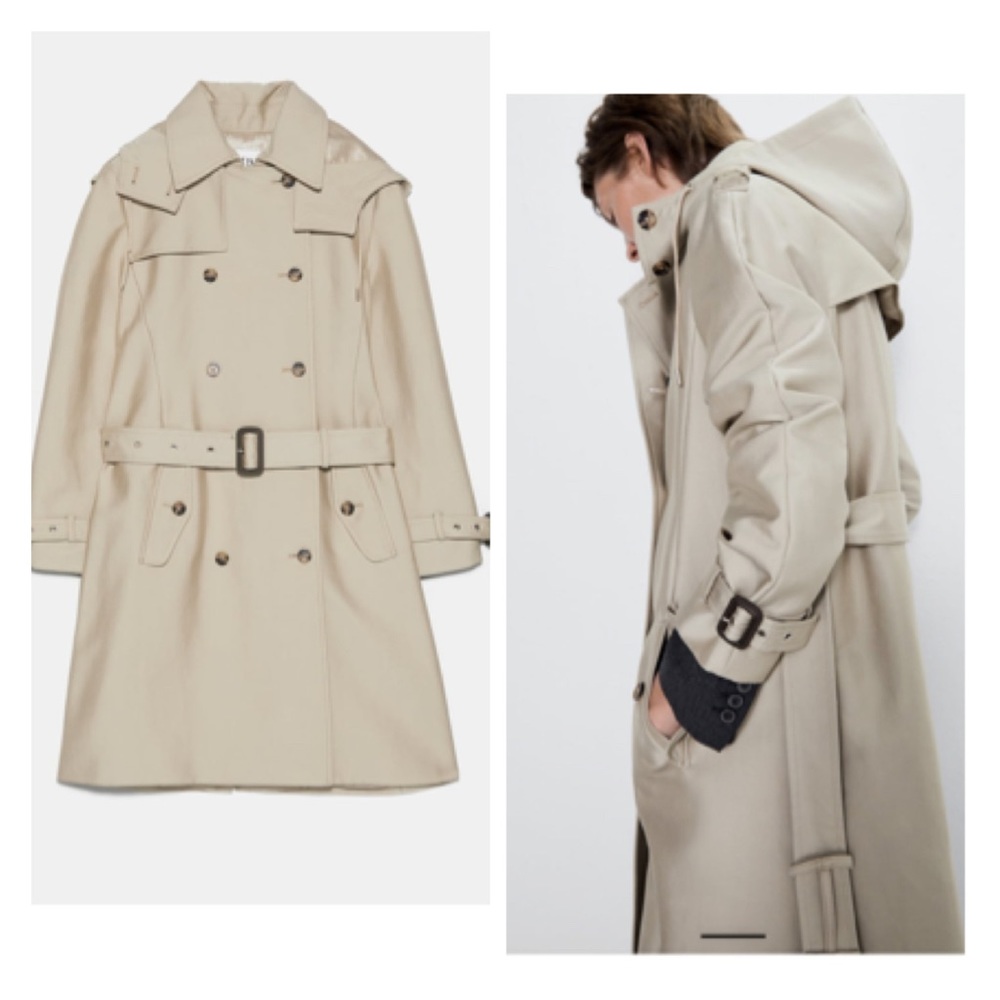 COPY - Water resistant hooded trench coat